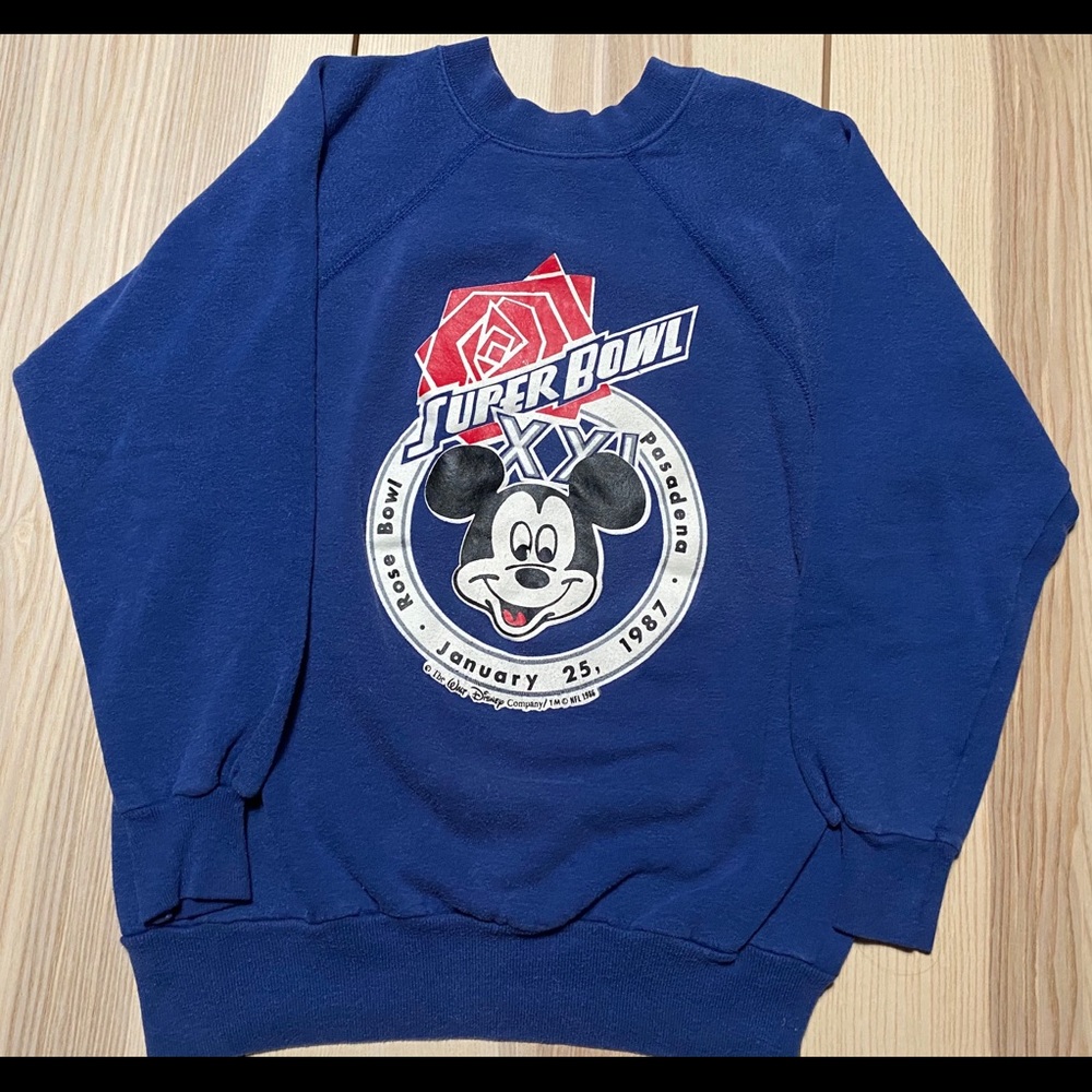 Vtg ‘87 Disney Rose Bowl SuperBowl Crewneck Yth XL
